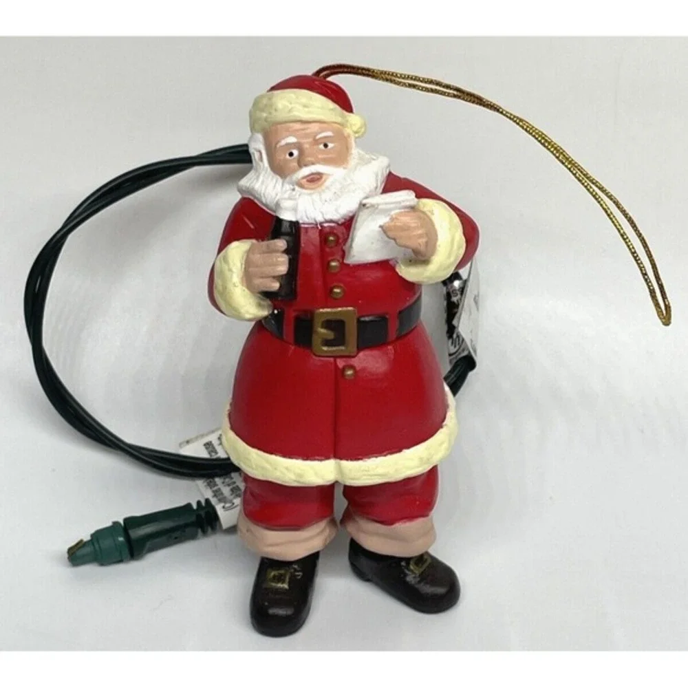 Vintage 2001 Coca Cola Santa Light Up Christmas‎ Ornament
